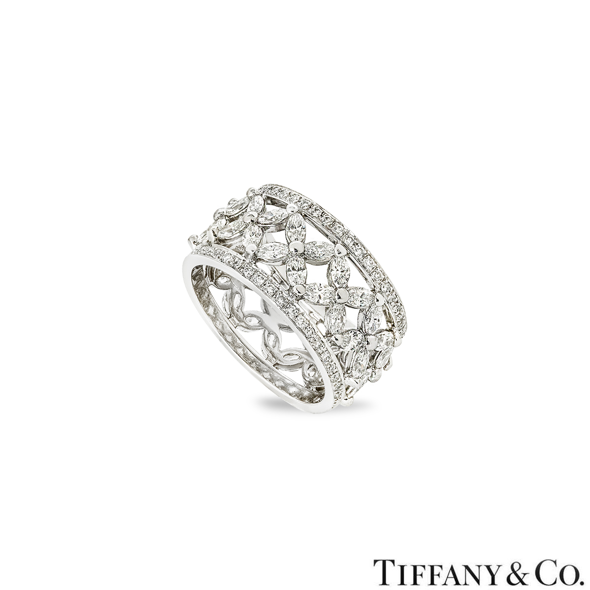 Tiffany & Co. Platinum Diamond Victoria Band Ring 2.12ct TDW Size 54 19286797 Tiffany & Co. Platinum Diamond Victoria Band Ring 2.12ct TDW Size 54 19286797